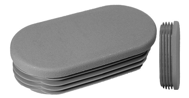 Embout à ailettes ovale plat - Gris