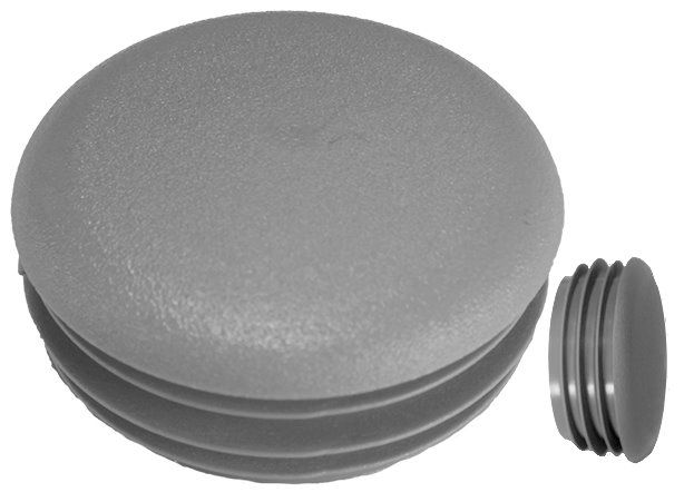 Embout à ailettes rond incurvé - Gris